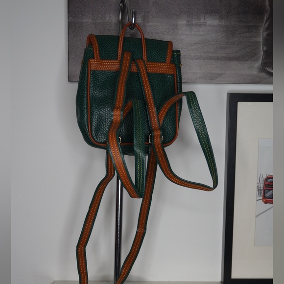 Green Vintage Backpack Pebbled Leather Feel - Picture 4 of 8